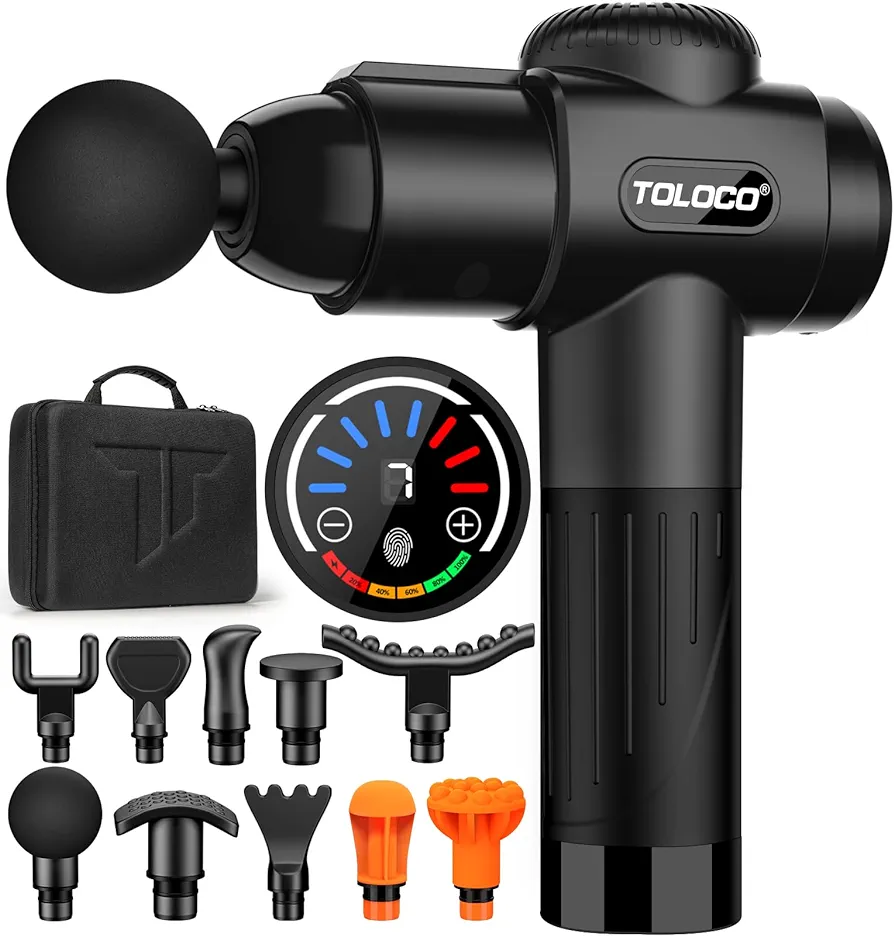 TOLOCO Massage Gun: Deep Tissue Back Massage for Athletes for Pain Relief